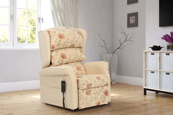 The Suffolk mobility chair with floral upholstery